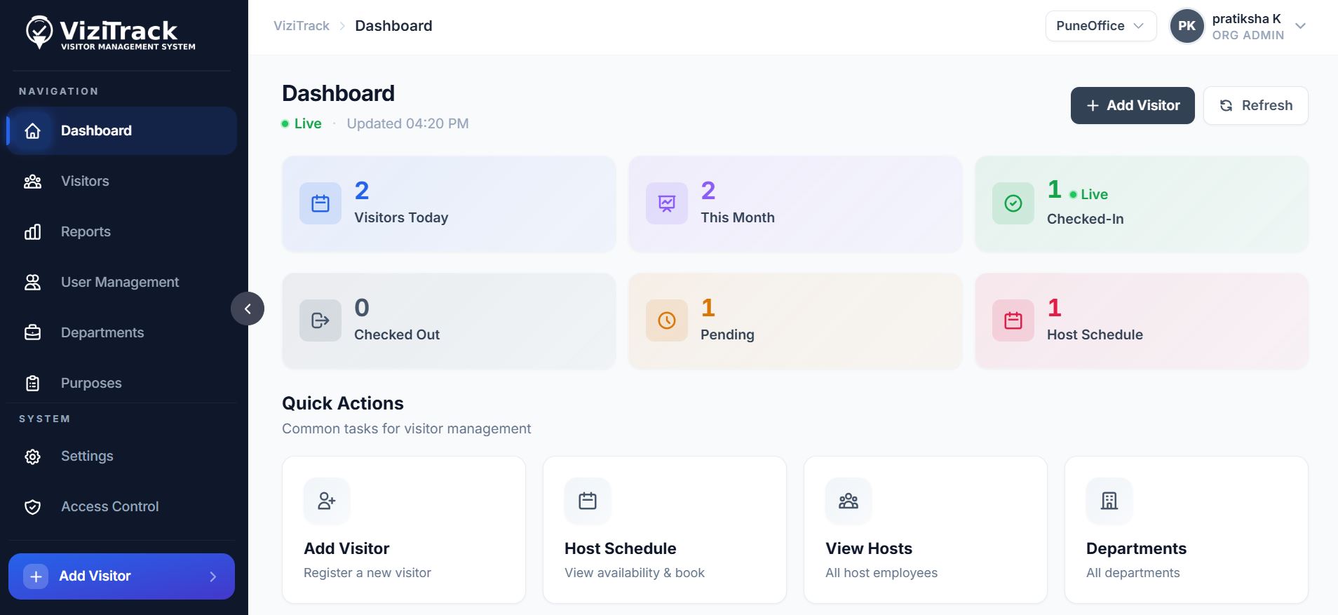 ViziTrack - Visitor Management System